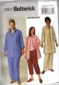 BUTTERICK 3907 CAMISA, TÚNICA Y PANTALÓN PETITE MUJER/MUJER TALLA 28W-30W-32W - Imagen 1 de 1