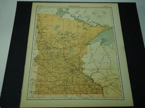 Antique Map of "Minnesota"  1886 Ed Britanica, Free Ship - Picture 1 of 1