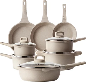 13pcs Pots and Pans Set Non Stick, Taupe Nonstick Cookware Set, Frying pans,, - Picture 1 of 12