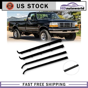 For 1987-1997 Ford F350 Truck 2-Door Window Sweep Seals Weatherstrip 4 Piece - Foto 1 di 5