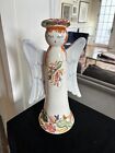 Packer Creek Pottery Angel With Fall Leaves Signed By Jan Pugh