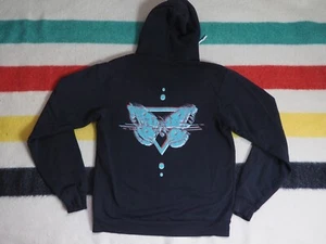 Y2k 2000s Bassnectar EDM Rave Trance Butterfly Black Zip Hoodie Sweatshirt M - Picture 1 of 8