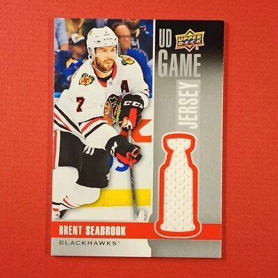 5-06-14 PWE-THICK 2019-20 upper deck jersey card #gj-bs brent seabrook (248) - Image 1 of 2