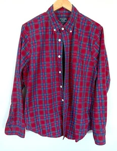 Abercrombie & Fitch Men Large Red Plaid Long Sleeve Button Up Shirt - Bild 1 von 3
