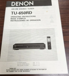 Denon TU-650RD AM-FM Stereo Tuner Bedienungsanleitung - Original - Bild 1 von 1