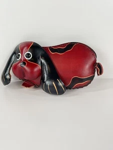 Dog Genuine Leather Handmade Crafted Animal Coin Purse Wristlet Wallet - Picture 1 of 12