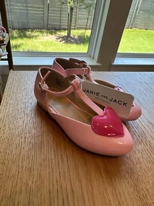 New w/ Tags Janie & Jack Pink Heart Flats, 8T Toddler Girls NWT - Picture 1 of 3