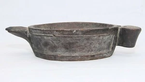 Old Large Hand Carved BOAT SHAPE Wooden Kharal Opium Water Pot Bowl Mortar - Picture 1 of 8