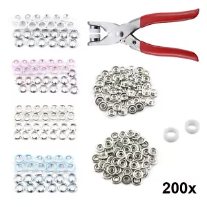 200 Set Druckknöpfe Jersey Buttons DIY Nähbedarf 4 Farben mit Druckknopfzange - Bild 1 von 12