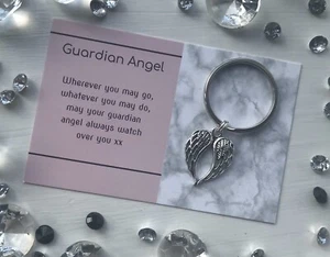 NEW Guardian Angel Wings Keyring Birthday Gift & Card - Picture 1 of 4