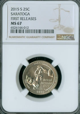 2015 S SARATOGA QUARTER NGC MS67 F.R. 2nd FINEST REGISTRY  * - Image 1 of 2