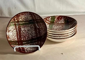 6 Blue Ridge Rustic Plaid 5 1/2" Dessert Bowls - Picture 1 of 1