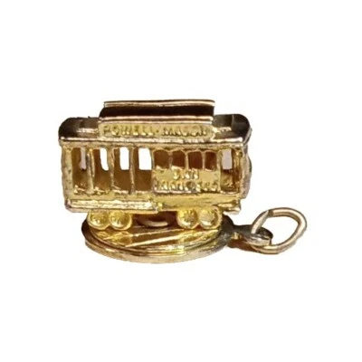  Teleférico 3D de San Francisco enchapado en oro de plata de ley. Dije tocadiscos. Foto 1 de 4