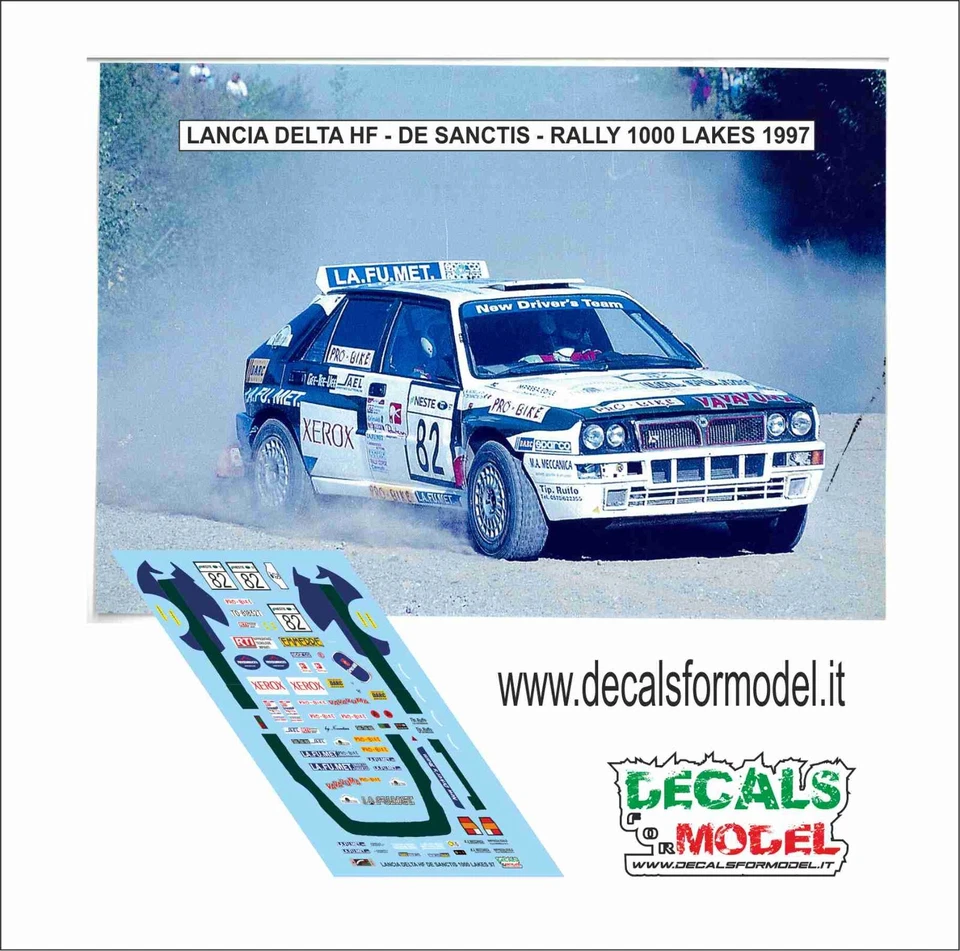 DECALS 1:43 LANCIA DELTA HF DE SANCTIS RALLY 1000 LAKES 1997 - Immagine 1 di 1