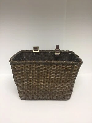 Toto Basket 自行车 Retrospec 1731 手杖编织长方形深色染色新品 — 第 1/4 张图片