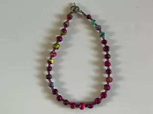 Collar de Cuentas Gruesas 17" Colorido Mármol Caprichoso Declaración Arco Iris Joyería - Imagen 1 de 7