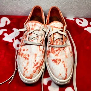 SUN + STONE Orange Tie-Dye Canvas Lace-Up Sneakers Women’s Size 11 - Picture 1 of 15
