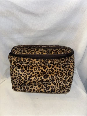 Leopard Faux Fur Travel Set(3)Piece Toiletry Makeup & Small Jewel Bags Zip New* - Image 1 of 4
