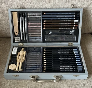 Royal & Langnickel Essentials Sketching Art Set Drawing Pencils Charcoal & Box - Picture 1 of 21