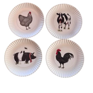 Mary Lake Thompson Farm Animal Melamine Plates 9 In Pig Cow Chicken Rooster EUC - Picture 1 of 15
