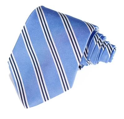 Corbata Brooks Brothers Repp para hombre azul y azul marino blanca a rayas 58" L x 3,75” W Foto 1 de 4