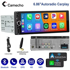 6.86" Autoradio Bluetooth 1 DIN MP5 Wireless Apple Carplay Android Auto SWC USB - Bild 1 von 15