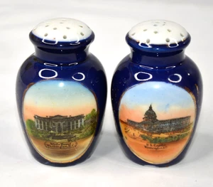 Salt & Pepper Shakers Washington DC Capitol Building White House Germany Antique - Picture 1 of 3