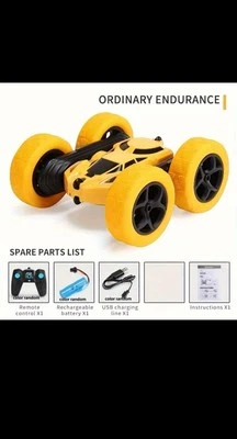 Remote Control Car Double Sided 360°Rotating 4WD RC Cars With Headlights 2.4GHz- - Image 1 of 3