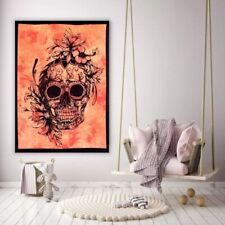 Hippie Cotton Flower Skull Home Deco Indian Mandala Wall Hanging Tapestry Poster