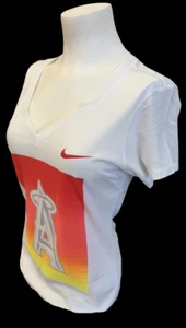 Nike Women's Los Angeles Angels Baseball MLB White Slim Fit Shirt - Picture 1 of 3
