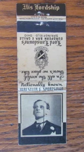 WRESTLING MATCHBOOK MATCHCOVER: WRESTLER LORD ANTHONY LANSDOWNE (JOHNNY POWER) A - Picture 1 of 3