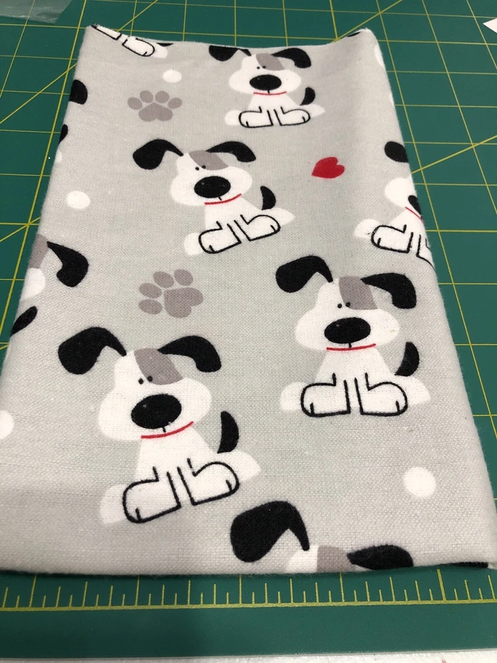 Soft Flannel Beagle Hearts Paws Dog Theme Fat Quarter - Image 1 of 1