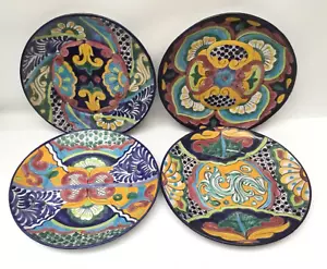 Set of 4 Talavera Mexico Pottery Dinner Plates Signed Legamz 11 3/8” - Picture 1 of 2