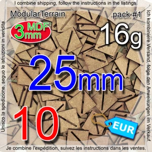 10x 3mm MDF Diagonal Slot Slotted Slotta 25mm Square Base Warhammer - Imagen 1 de 9