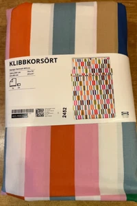 Ikea Klibbkorsort Double Size Duvet cover Pillowcase 200 x 200cm 405.999.97 NEW - Picture 1 of 9
