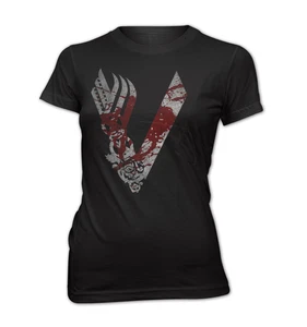 Damen Slim Fit T-Shirt Vikings King Ragnar Lagertha lothbrok Serie Neu VKG1217 - Picture 1 of 1