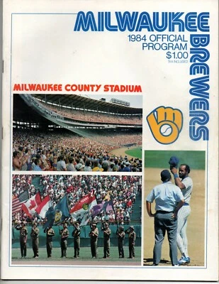 1984 Milwaukee Brewers vs Toronto Blue Jays Program Scorecard June 27 Bob Uecker - Image 1 of 3