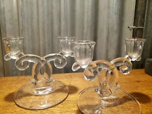 Elegant midcentury modern double candlestick holders - Picture 1 of 3