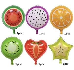 6 Piece Set Fruit Theme Party Balloons 18 Inch Aluminum Film - Picture 1 of 6