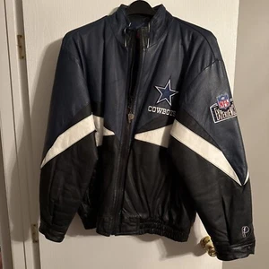 Vintage Pro Player By Daniel Young NFL Dallas Cowboys Lederjacke Größe L - Bild 1 von 7