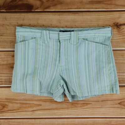 Pantalones Cortos SO Juniors 9 Verde Rayas Mezcla de Algodón Chinos Bolsillos Elastizados Tiro Medio Foto 1 de 4