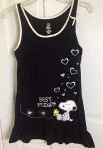 Peanuts Snoopy Best Friends Nightgown Night Gown Youth Medium Sleeveless - Picture 1 of 19
