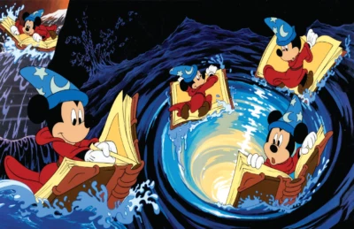 Fantasia Mickey Sorcerer Sorcorer Disney Animation Cel Poster - Image 1 of 4