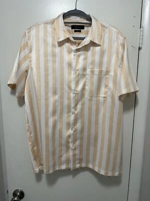 Urban Outfitters Striped Polyester Button Shirt Mens Large Vintage Short Sleeve - Image 1 of 4