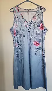 Vestido sin mangas de jersey floral azul XL Noracora para mujer, hasta la rodilla - Imagen 1 de 3