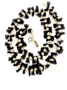 Lee Angel Neiman Marcus Women's Glass Pearl Mesh Statement Necklace NWT 398 - Picture 1 of 12