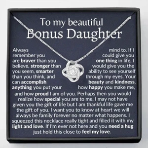 To my Beautiful Bonus Daughter Necklace with Gift Box Birthday Gifts Present - Picture 1 of 11