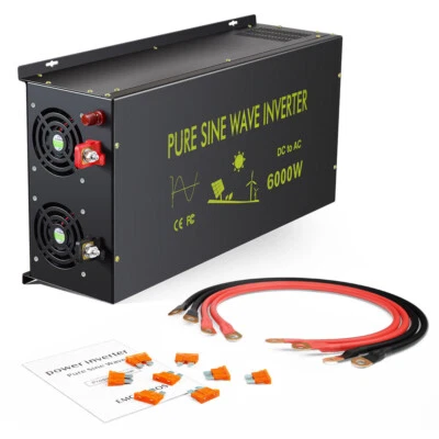 6000W Pure Sine Wave Inverter 48V DC to AC 240V Power Converter Car Truck Home - image 1 of 4