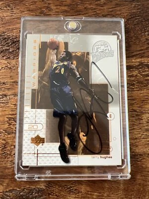 Tarjeta de baraja superior firmada por Larry Hughes Psa ADN autografiada guerreros Foto 1 de 3
