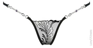 LUCKY CHEEKS Sonderpreis Luxury String SILVER MOON - LC151SM Gr. M - Picture 1 of 11